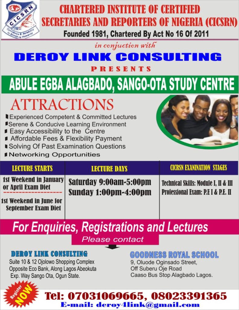 CICSR-SANGO-OTA-ABULE-EGBA-STUDY-CENTRE